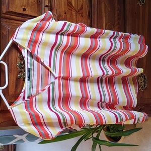 💚Women's Shein V-Neck Striped Sleeveless Blouse